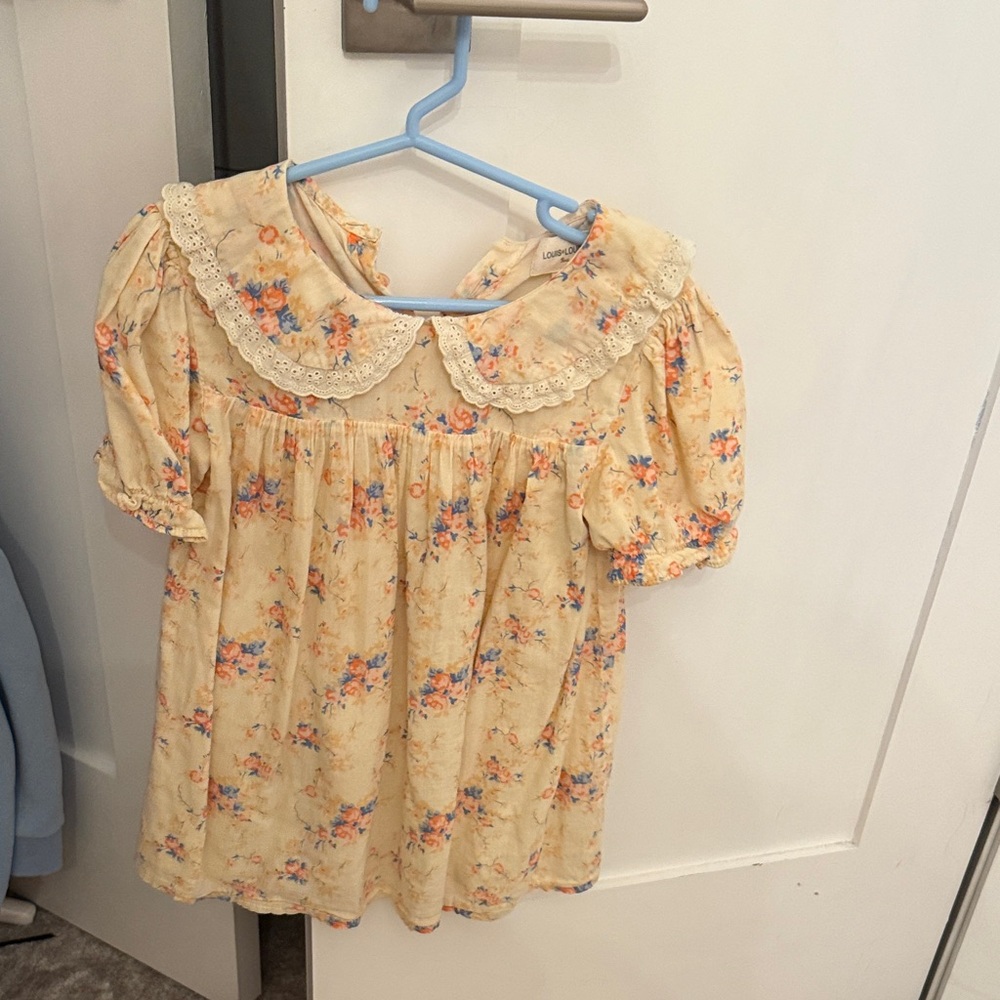 Charming Floral Kids dress with Lace Collar